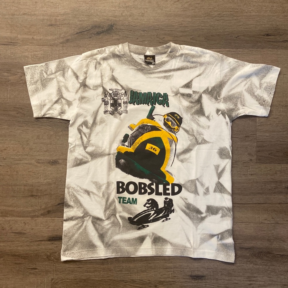 Vintage 90s All Over Print Jamaica Bobsled Team Cool Runnings Rare Shirt Size M